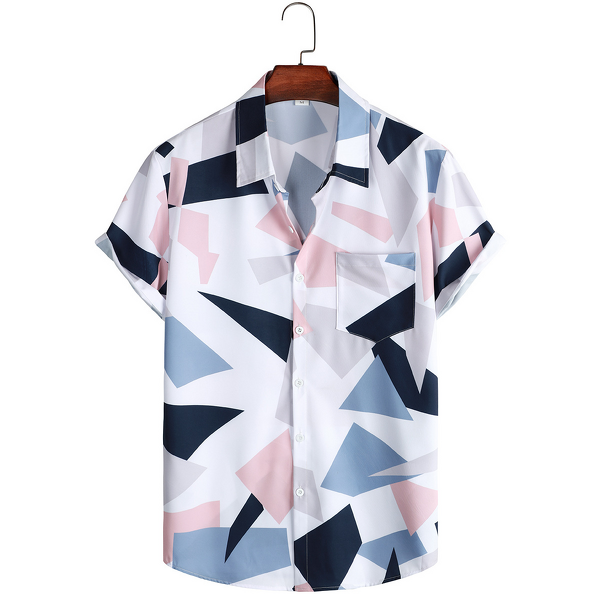 Men's Shirt - Spring Summer Floral Printed New Casual Beach Short Sleeve Design