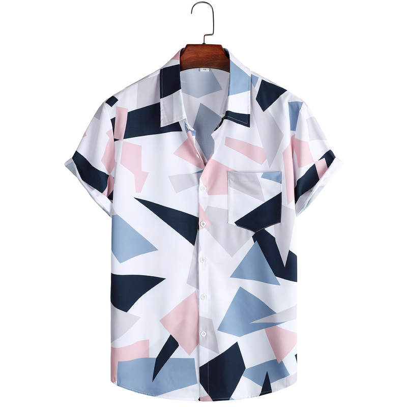 Men's Shirt - Spring Summer Floral Printed New Casual Beach Short Sleeve Design
