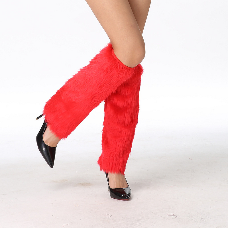 Leg Warmers - Christmas Plush Pair of Costume Accessories for Stage Performance and Outfit