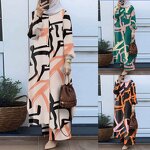 Women's Muslim Clothing Set - Casual Two Piece Set Saudi Arabian Mid East Robe Sleeve Button up Long Wide Leg Pants