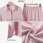 Women's Muslim Clothing Set - Casual Two Piece Set Saudi Arabian Mid East Robe Sleeve Button up Long Wide Leg Pants