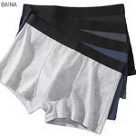 Men's Underwear - Solid Color Plus Size Breathable Boxers Mid-Waist Knitted Teenage