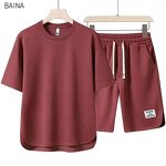 Men's Clothing Set - Wholesale Casual T-Shirt and 2 Pieces Sweat Short Fashion Tracksuit Shorts Sets Sweatshirts