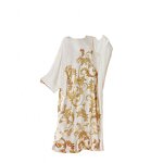Women's Nightdress - ODM New Luxurious Printed Satin Autumn Spring Middle Eastern Style Long Loose