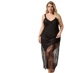 Women's Nightgown - Plus Size Satin Camisole Summer Lace Sexy Backless Long Homewear