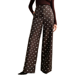 Women's Pants - European American Fashion Retro Polka Dot Korean Version New Regular Boot Cut Long Casual