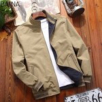 Men's Jacket - Spring Ribbed Collar Double Zipper Street Wear Fashion Slim Fit Coat