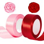 Satin Ribbon - 1.5 Inch Yellow Single Face Solid Color Polyester Embroidered