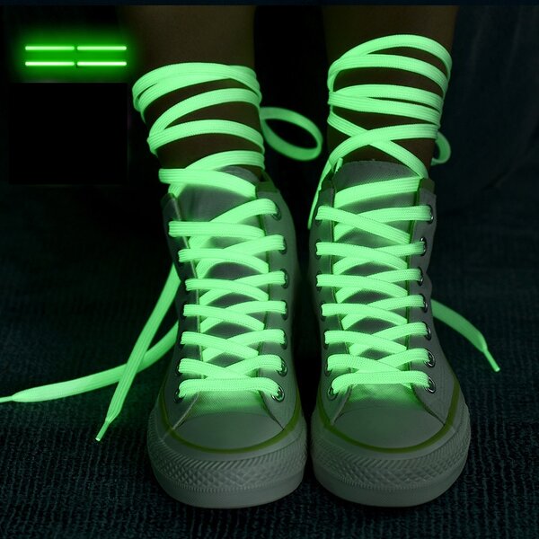 Luminous Shoelaces - Double-layer Wide Sports Personalized Color Fluorescent