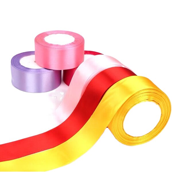 Satin Ribbon Manufacturer - GE 05 Recycled Woven 1.5 Inch Yellow Polyester