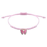 Braided Bracelet - Adjustable Pink Four-Leaf Clover Love Pink Butterfly Rope