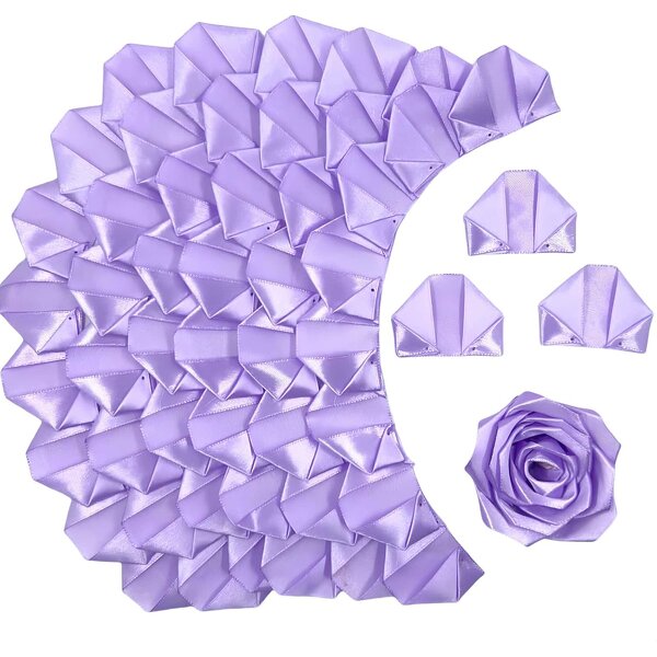 Hand-made Ribbon Rose - Polyester Flower Semi-finished Material for Beginner