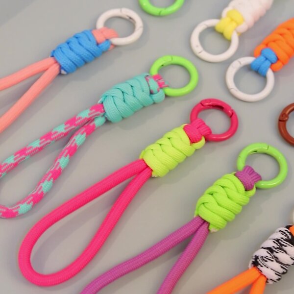 Mobile Phone Lanyard - 12CM Creative Short Braided Rope Key Ring Detachable