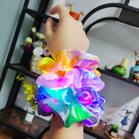 Hair Scrunchie - Custom Color LED Satin Elastic Light up for Women Girl