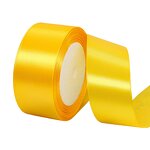 Satin Ribbon Manufacturer - GE 05 Recycled Woven 1.5 Inch Yellow Polyester