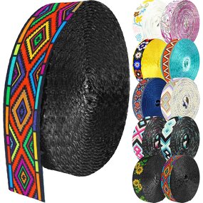 Jacquard Webbing - Polyester Patterned Belt Straps for Purse Backpack