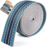 Webbing Jacquard - Blue Polyester 2" Upholstery for Belt Tote Sleeping Bag