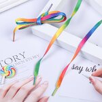 Sports Shoe Laces - 8mm Gradient Color Flat Hat Strap Colorful Webbing