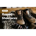 Boot Laces - Round for Outdoor Work & Hiking Pure Cotton Waxed for Adults Kids