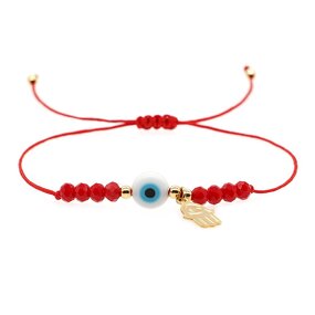 Evil Eye Bracelet - Crystal Bead Couple Friendship Good Luck Hand-woven