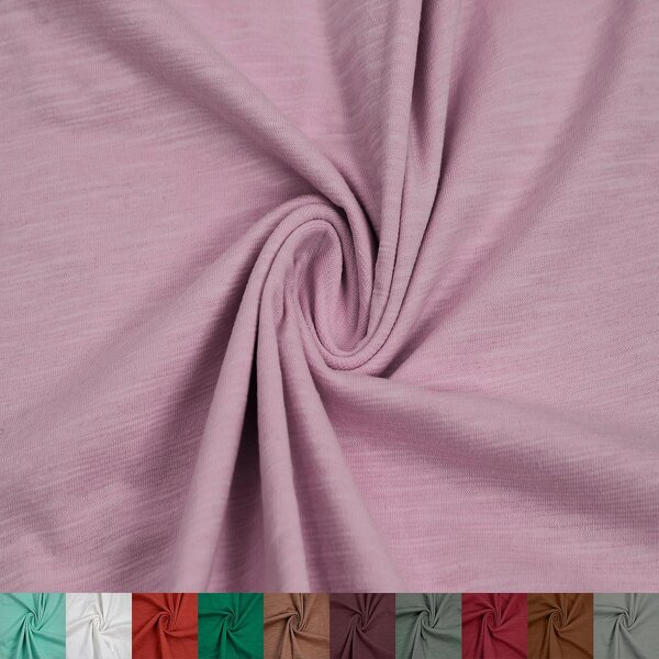 Jersey Knit Fabric - Slub Cotton Spandex 2 Way Stretch 170GSM for Apparel
