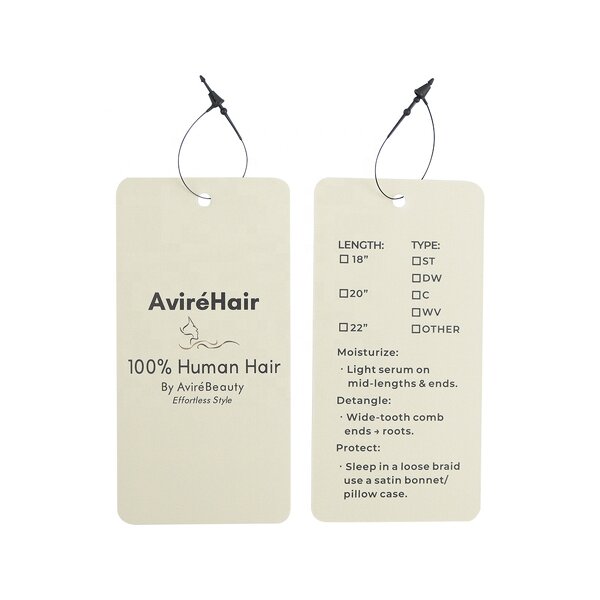 Hang Tag - Custom Logo Round Corner for Hair Extension Wigs Clothing Paper