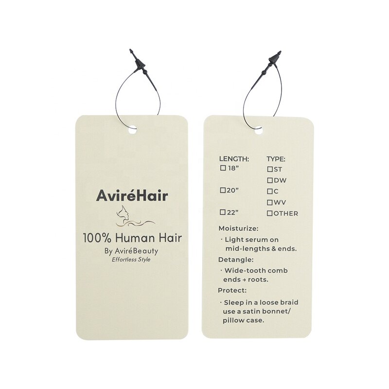Hang Tag - Custom Logo Round Corner for Hair Extension Wigs Clothing Paper