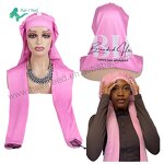 Turban Bonnet - Custom Logo Women's Braid Sleeping Cap with Tie Band Hair Dryer