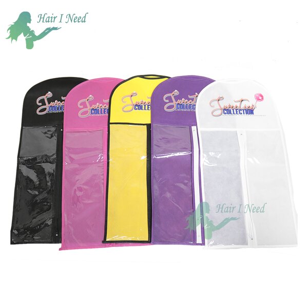 Wig Packaging Bag - Free Sample Custom Logo PVC Window Non Woven with Hanger