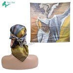 Silk Scarf - Luxury New Satin Small Grid Printing Neckerchief Soft for Women