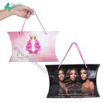 Hair Packaging Box - Elegant Custom with Handle Wig Bundles Pillow Storage