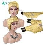 Satin Edge Band - Custom Logo Hair Wraps Cotton Padding Lined Wide Head Wrap