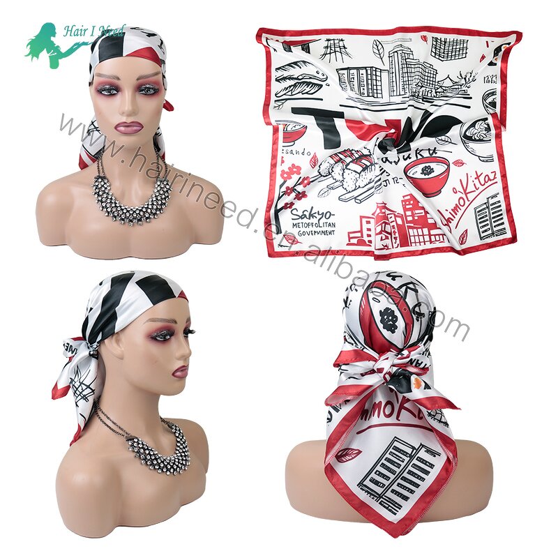 Satin Scarf - Customize Your Own Logo Printed Square High Quality Bandana