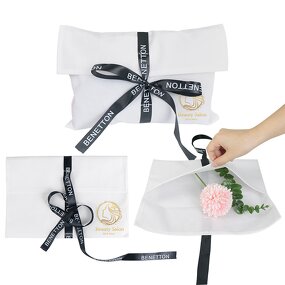 Satin Envelope Bag - Custom Logo Silk with Bow for Wigs Hair Extensions Packaging