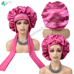 Night Sleep Cap - Custom Large Women No Slip Satin Bonnets with Adjustable Tie