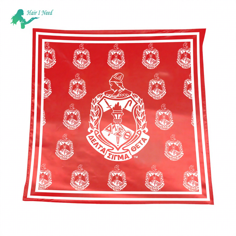 Hair Scarf - Custom Digital Printing Designer Satin for Women Delta Sigma Theta