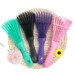 Hair Brush - Custom Logo Plastic Eight Rows Octopus Comb Wet Dry Detangling