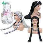 Satin Hair Bonnets - Custom Logo Long Braid Silk Designer Sport