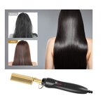 Hair Straightener - Personalized Logo Women 2 in 1 Hot Comb Curly Flat Iron