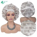 Satin Bonnet - Custom With Logo Wide High Elastic Headband Double Layer