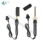 Hair Straightener Comb - Electric Hot Iron Curler for Straight Curly Home Use