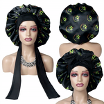 Night Sleep Cap - Custom Large Women No Slip Satin Bonnets with Adjustable Tie