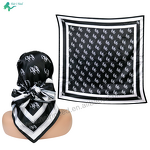 Silk Scarf - Luxury New Satin Small Grid Printing Neckerchief Soft for Women