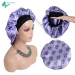 Satin Bonnet - Custom With Logo Wide High Elastic Headband Double Layer