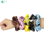 Hair Scrunchies - Wholesale Custom Logo Cheap Satin Black for Women