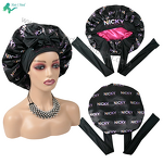 Night Sleep Cap - Custom Large Women No Slip Satin Bonnets with Adjustable Tie