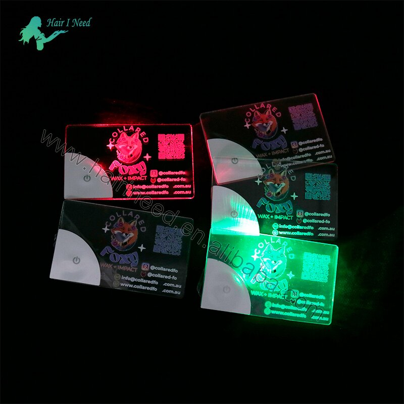 LED Business Card - Laser Engraved Light Custom Design Acrylic Luminescence Visiting