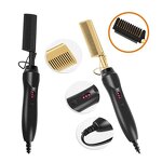 Hair Straightener - Personalized Logo Women 2 in 1 Hot Comb Curly Flat Iron