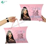 Pillow Box Packaging - Custom Logo Luxury for Human Hair Extension Bundles Wigs