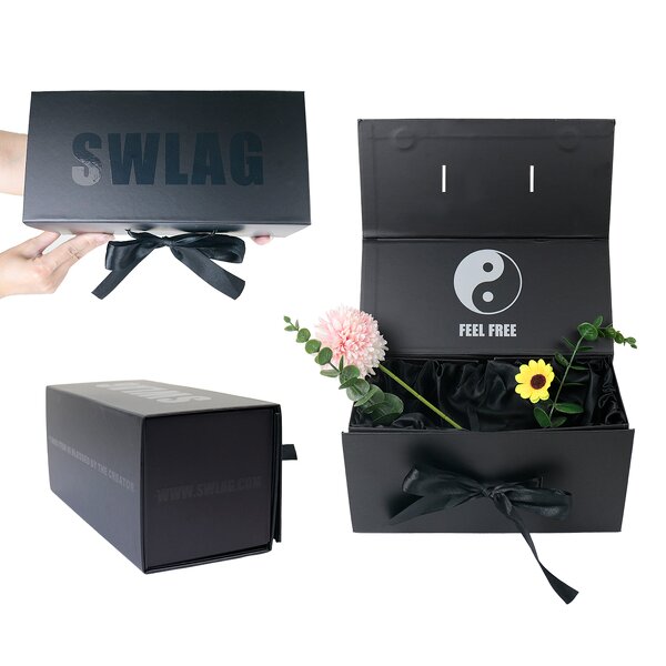 Magnetic Gift Box - Customized Luxury High-end UV Logo Matte Black Foldable